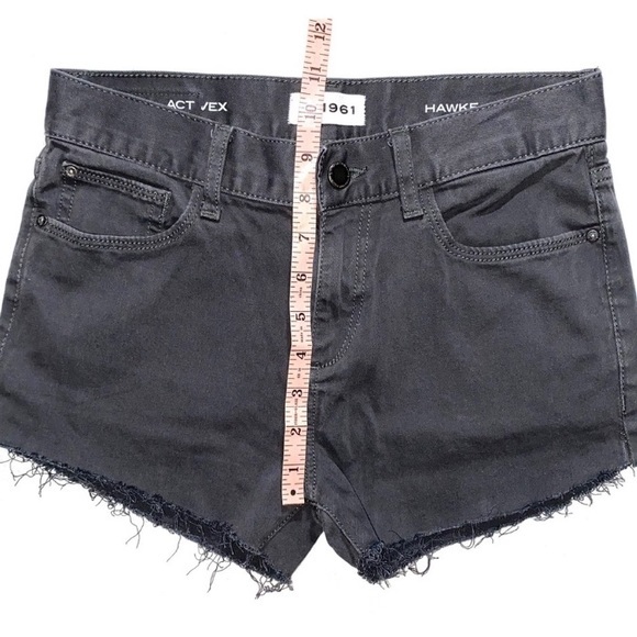 DL1961 Mid Rise Super Soft Dark Grey Jean Shorts - Picture 9 of 13